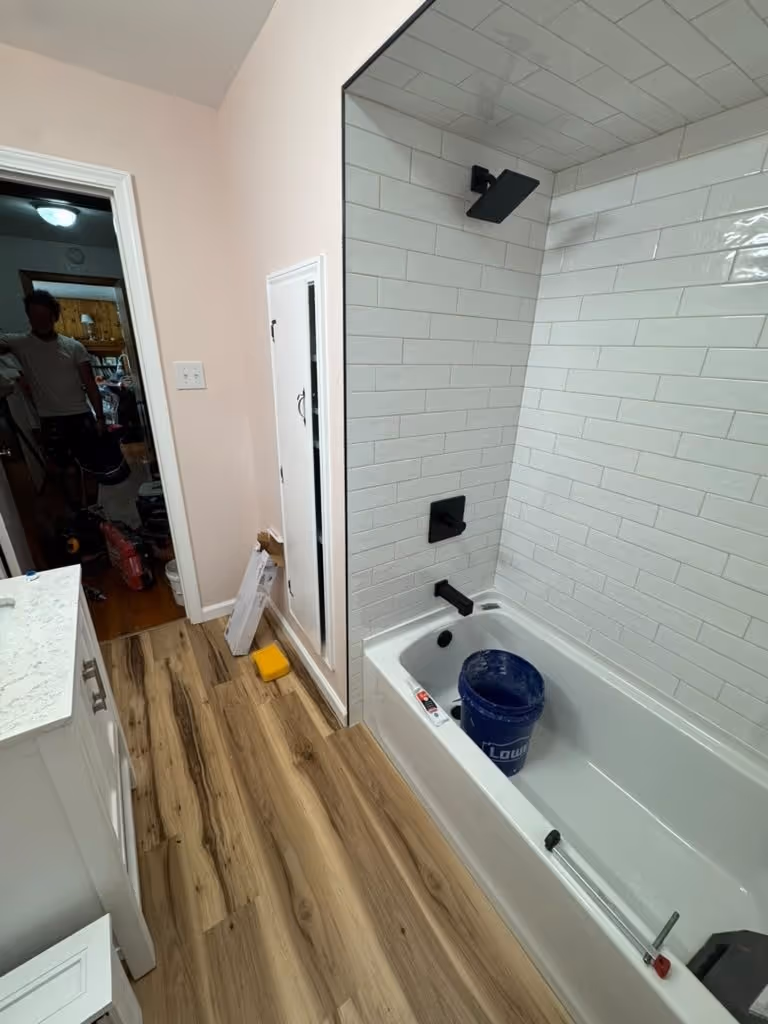 Library, after: bathroom